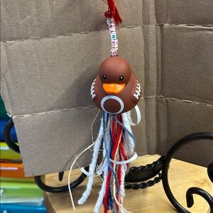 Brown Football Rubber Duck tassel accessory ornament. Giants!!! 🏈